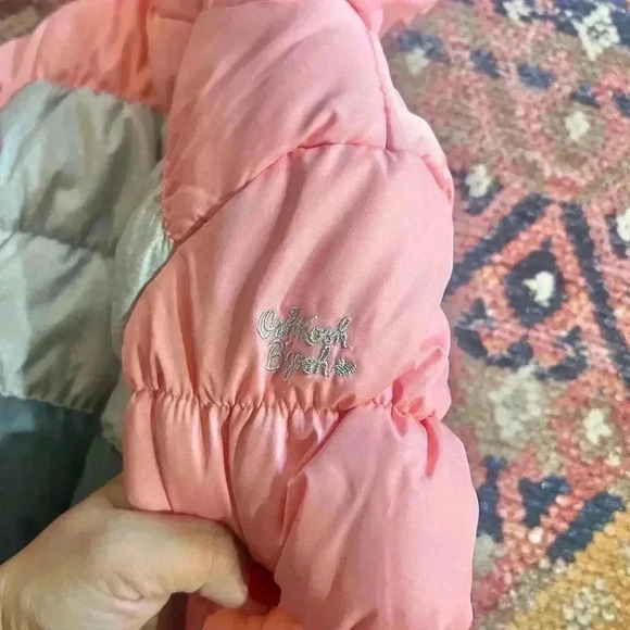 Oshkosh 24 Month Girls Gray and Pink Hooded Fleeced Lined Zip Up Winter Jacket - Picture 3 of 4